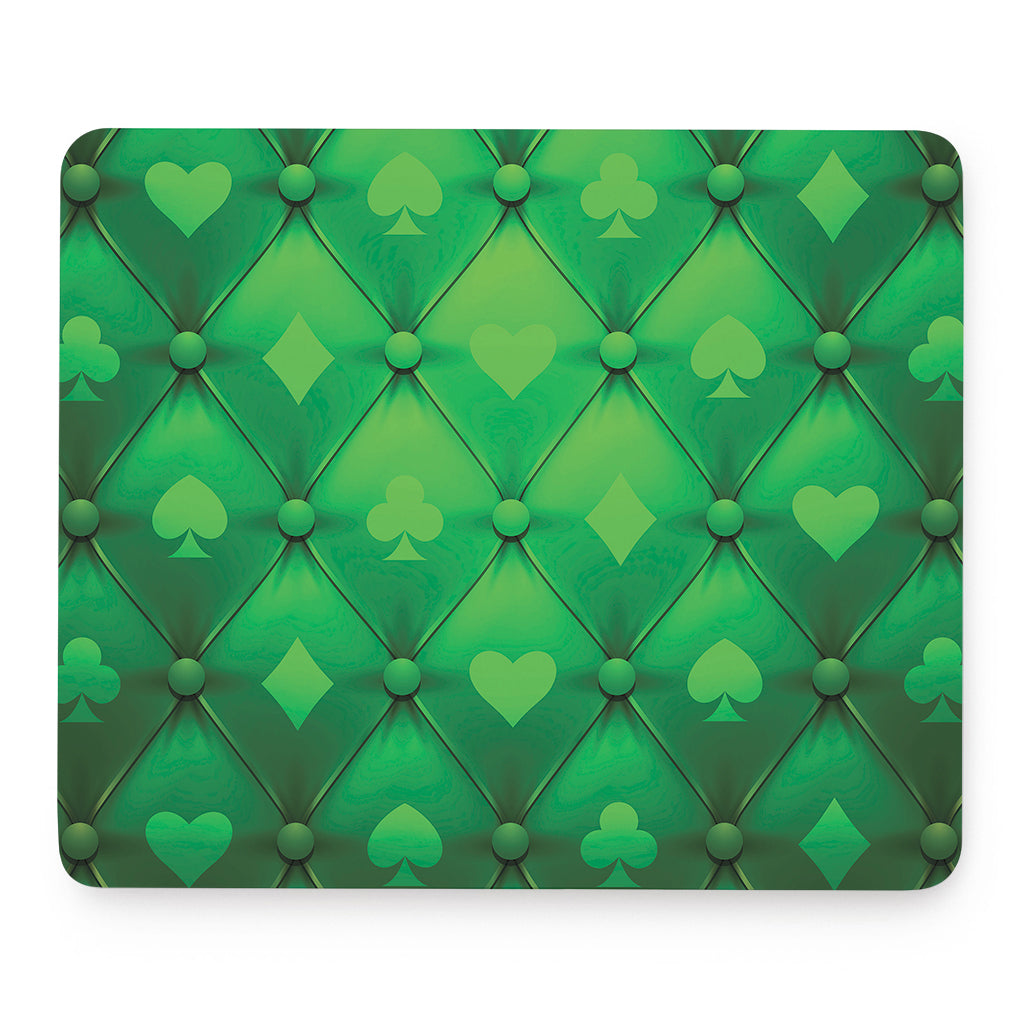 Green Playing Card Suits Pattern Print Mouse Pad