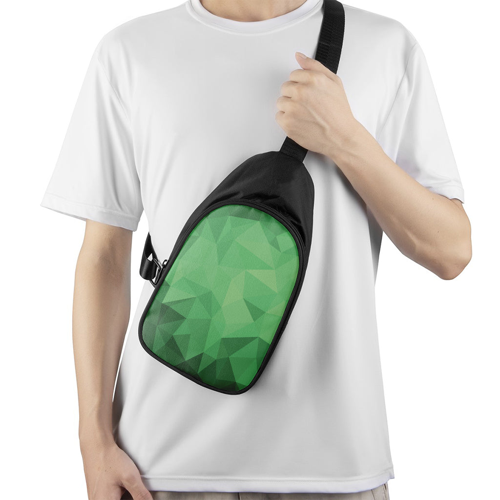 Green Polygonal Geometric Print Chest Bag