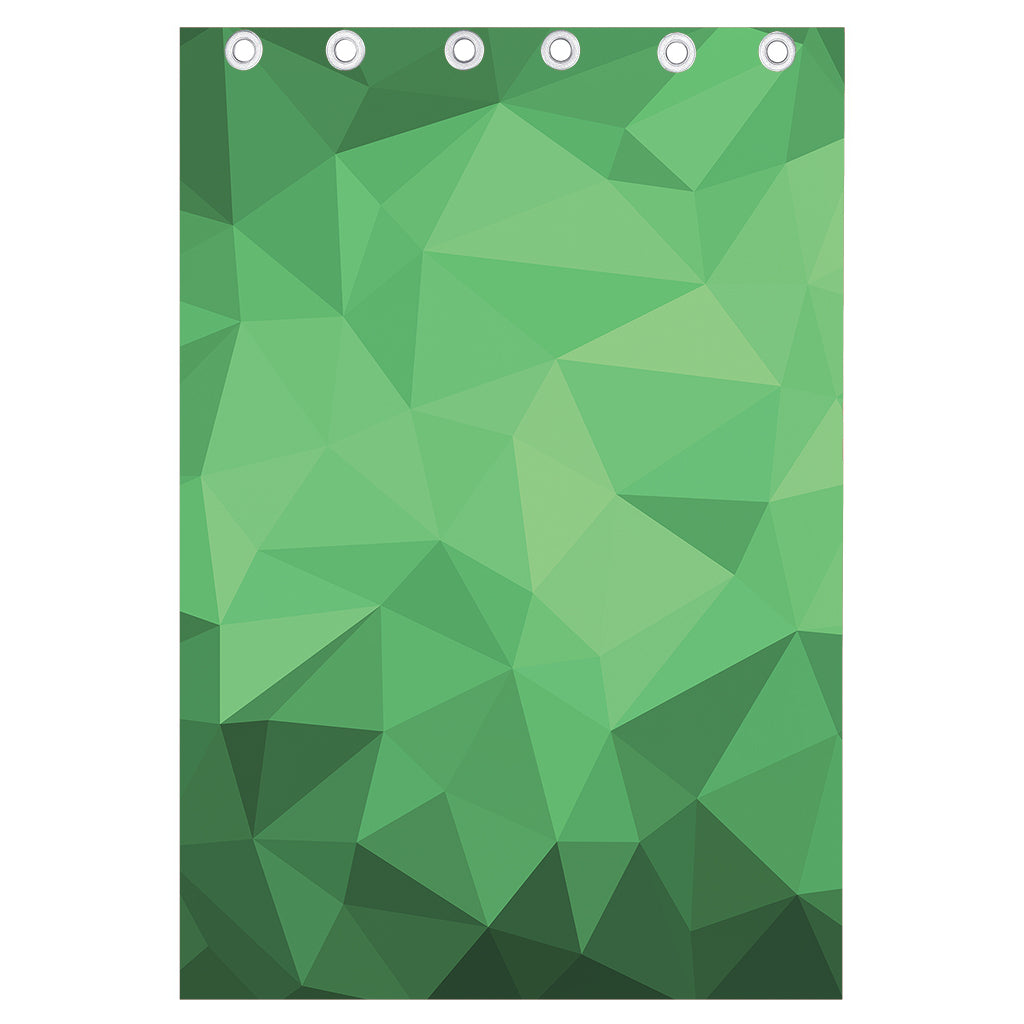 Green Polygonal Geometric Print Curtain