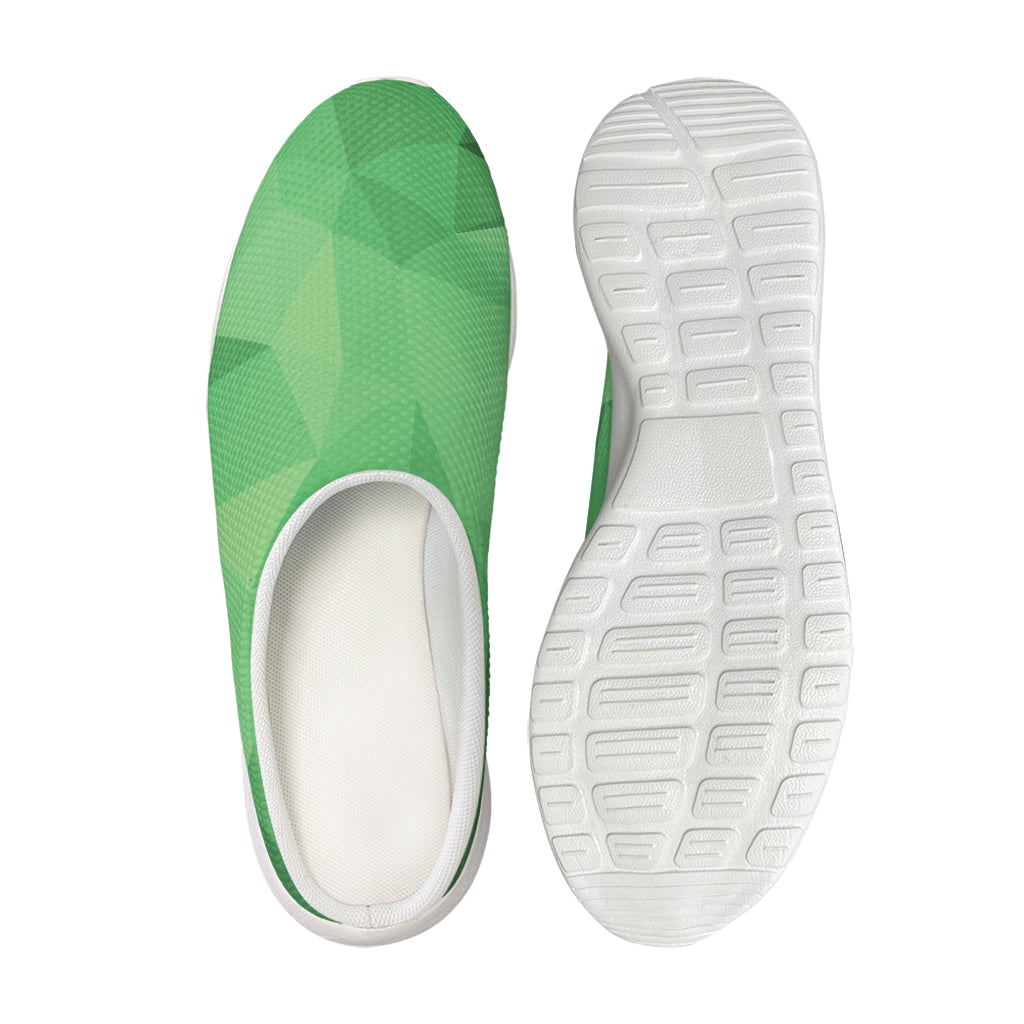 Green Polygonal Geometric Print Mesh Casual Shoes