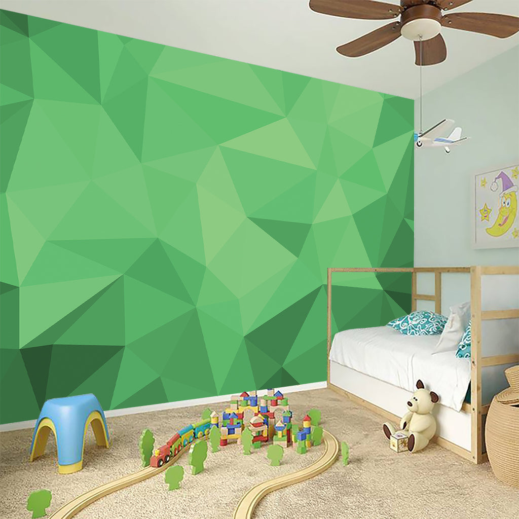 Green Polygonal Geometric Print Wall Sticker
