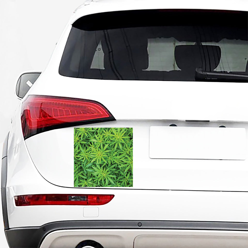 Green Pot Leaf Print Car Sticker