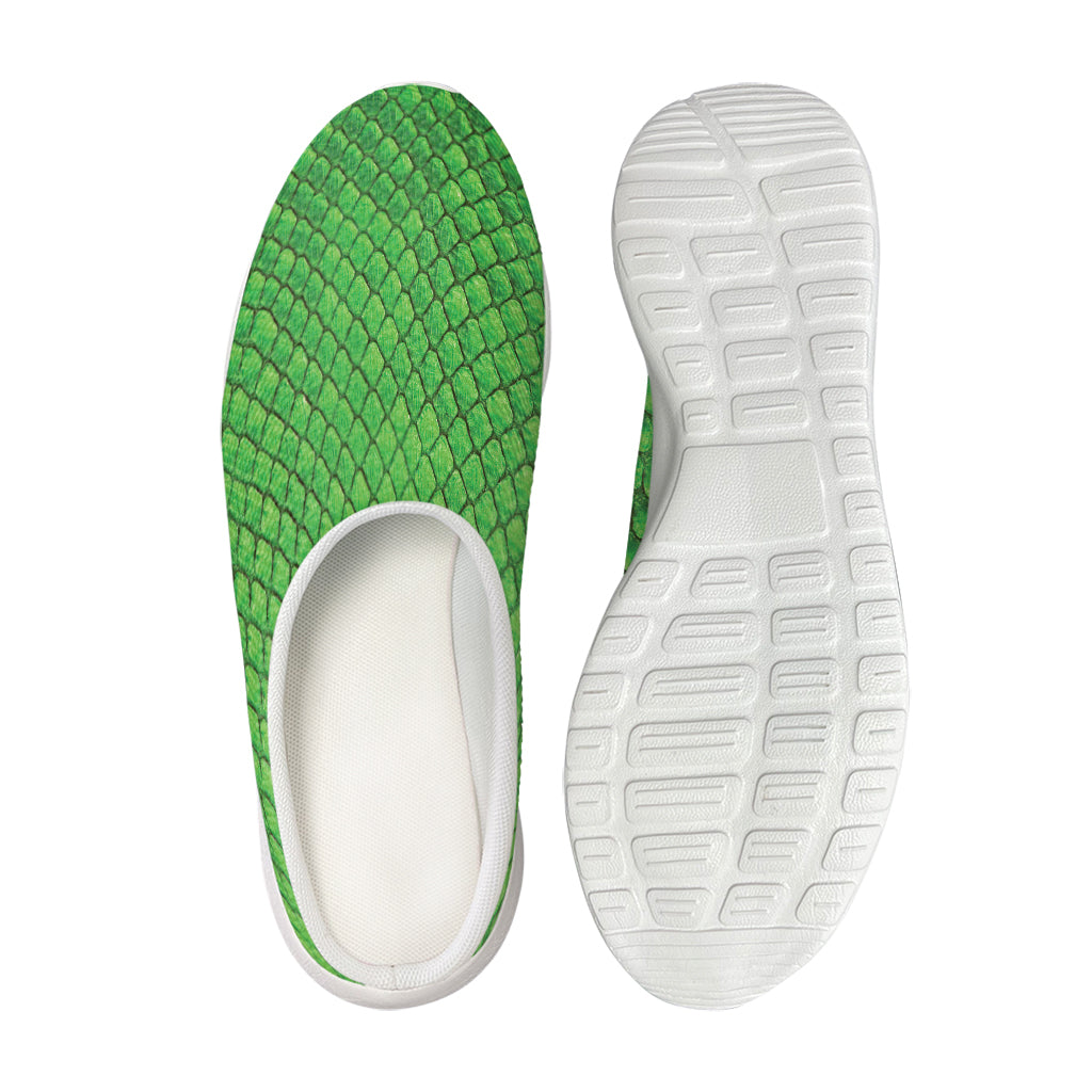Green Python Snakeskin Print Mesh Casual Shoes