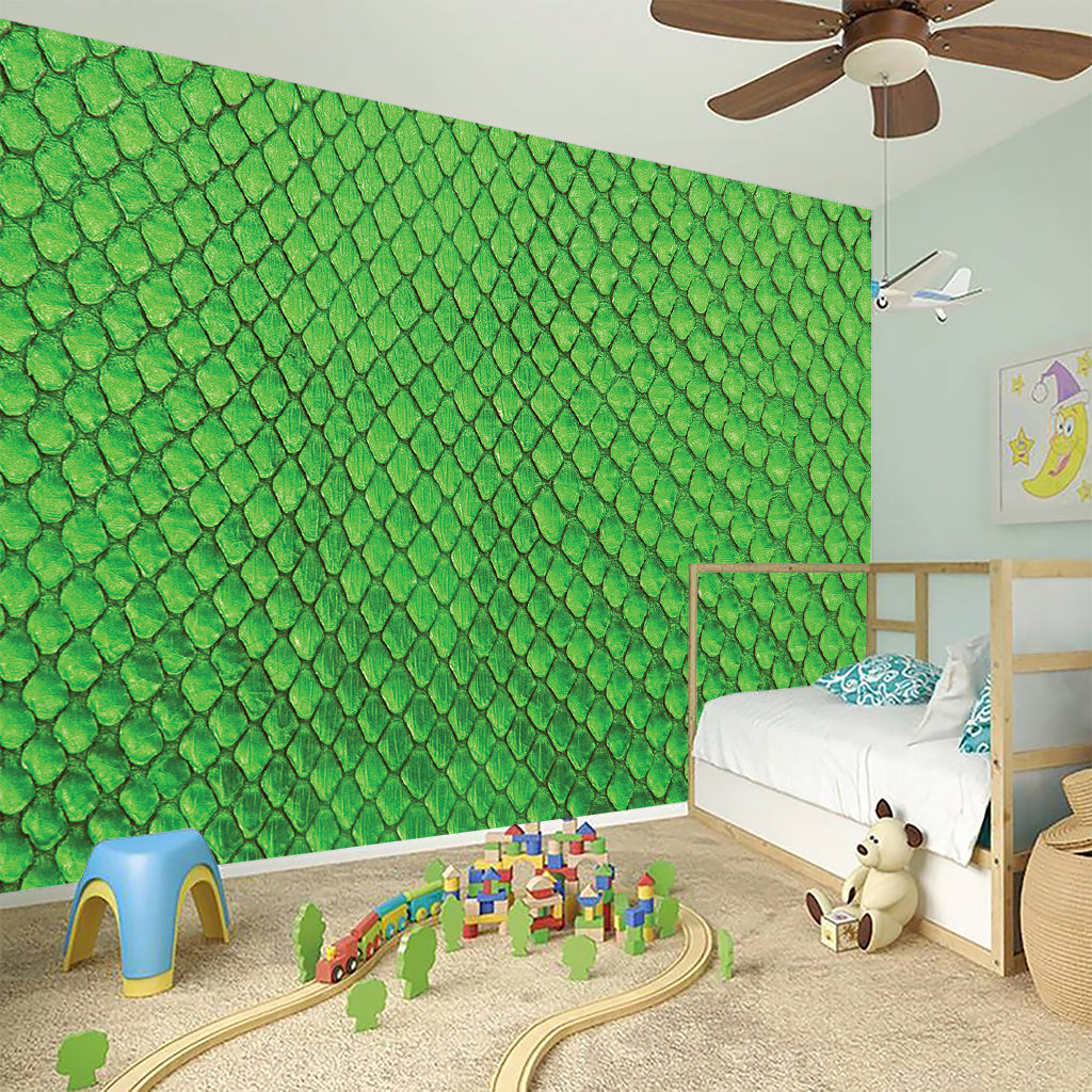 Green Python Snakeskin Print Wall Sticker