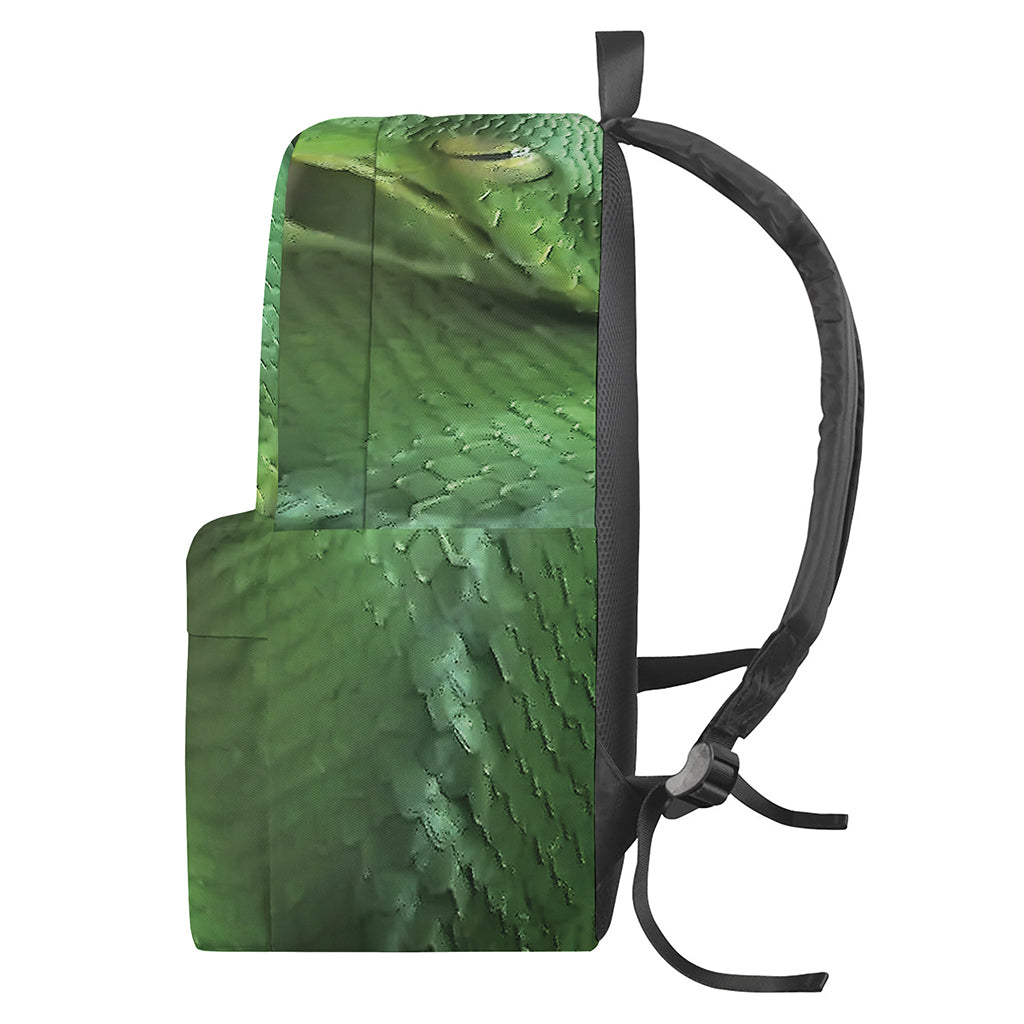 Green Reticulated Python Snake Print Backpack