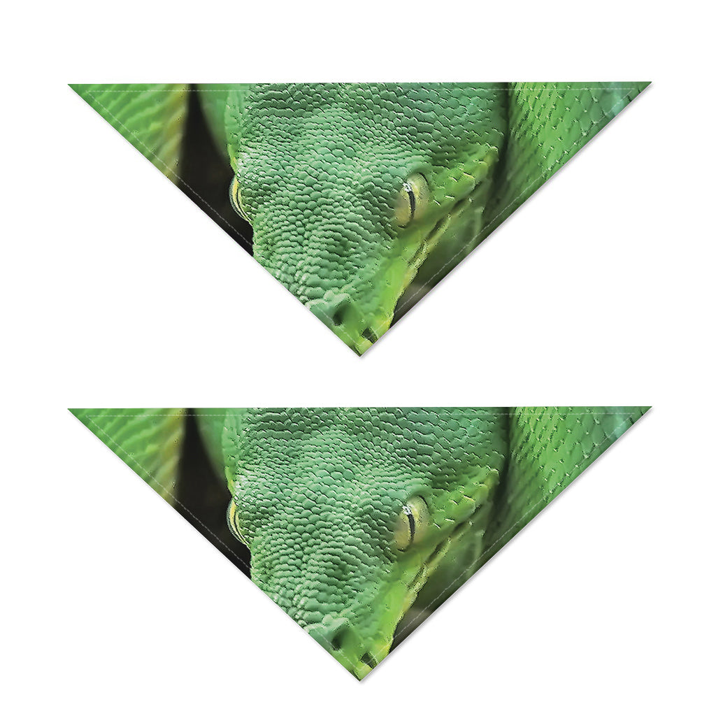 Green Reticulated Python Snake Print Dog Bandana