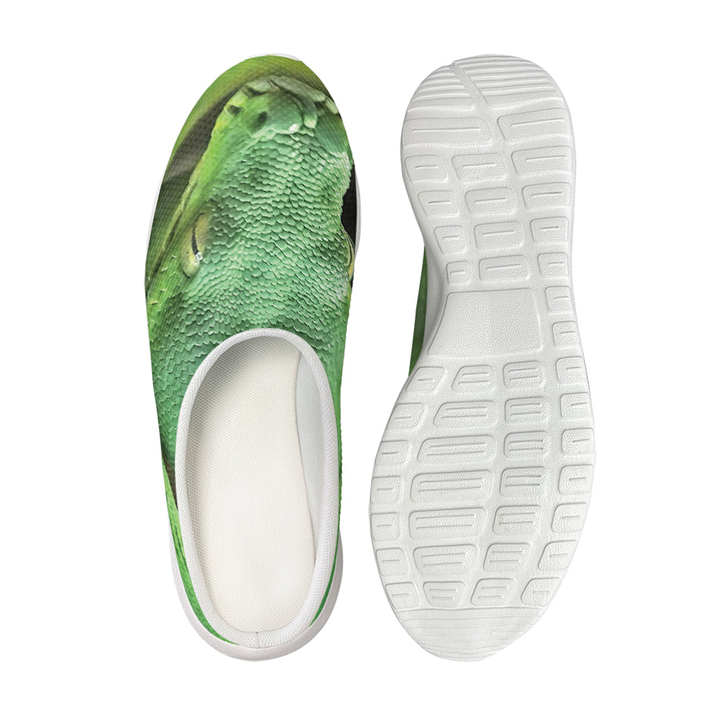 Green Reticulated Python Snake Print Mesh Casual Shoes