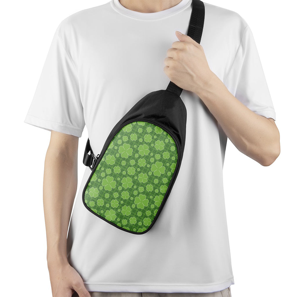 Green Shamrock Plaid Pattern Print Chest Bag