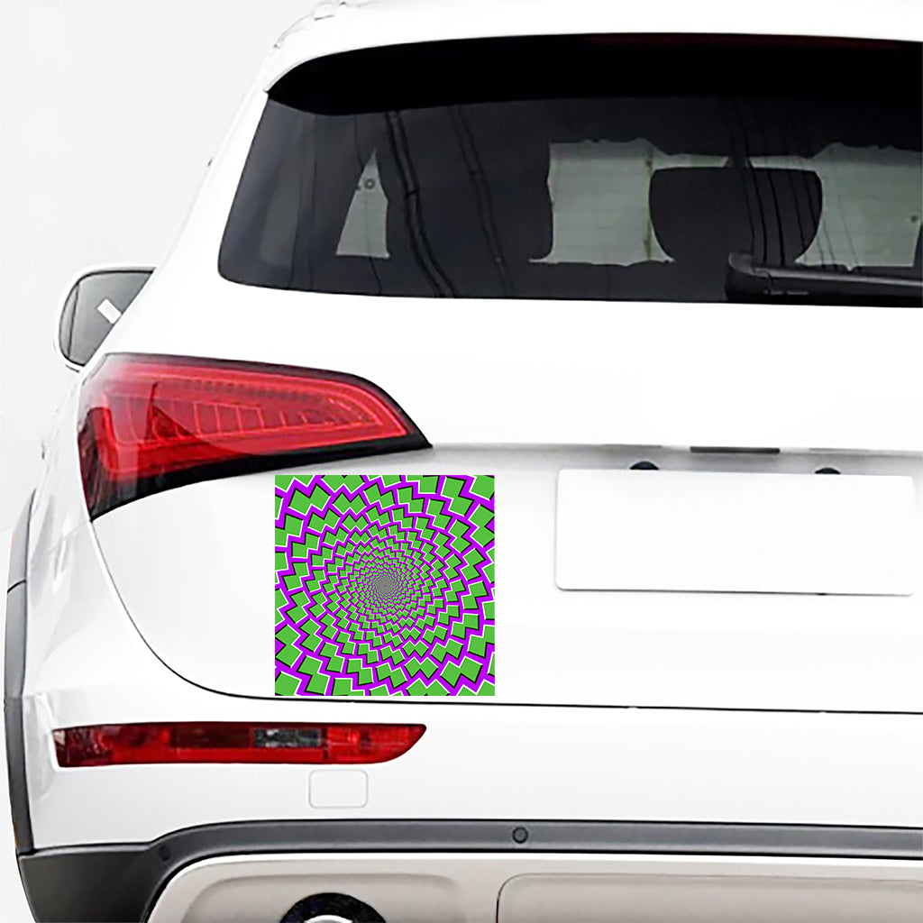 Green Shapes Moving Optical Illusion Car Sticker