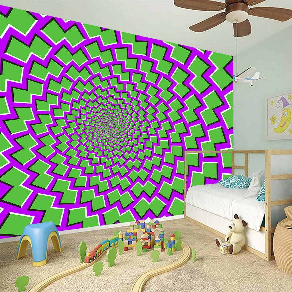 Green Shapes Moving Optical Illusion Wall Sticker