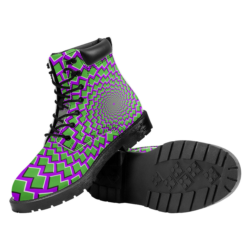 Green Shapes Moving Optical Illusion Work Boots