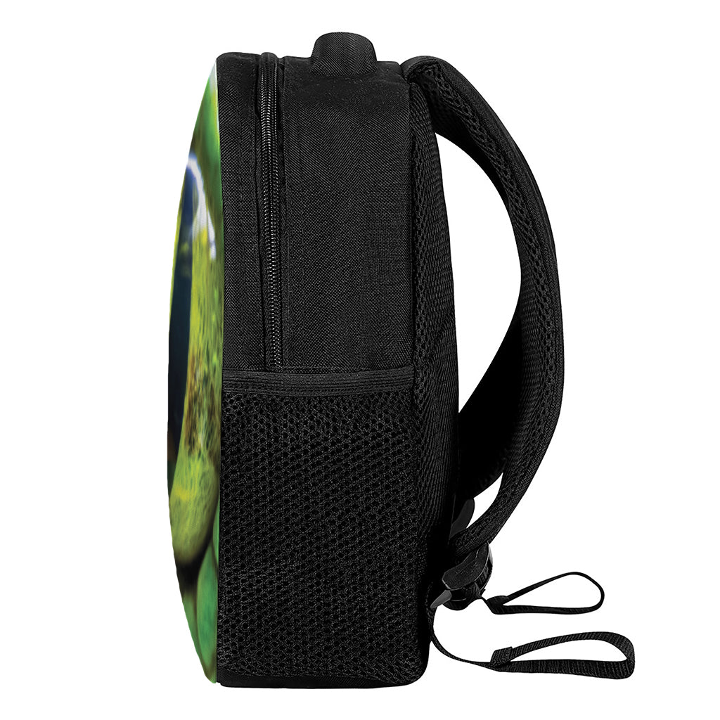 Green Snake Eye Print Casual Backpack