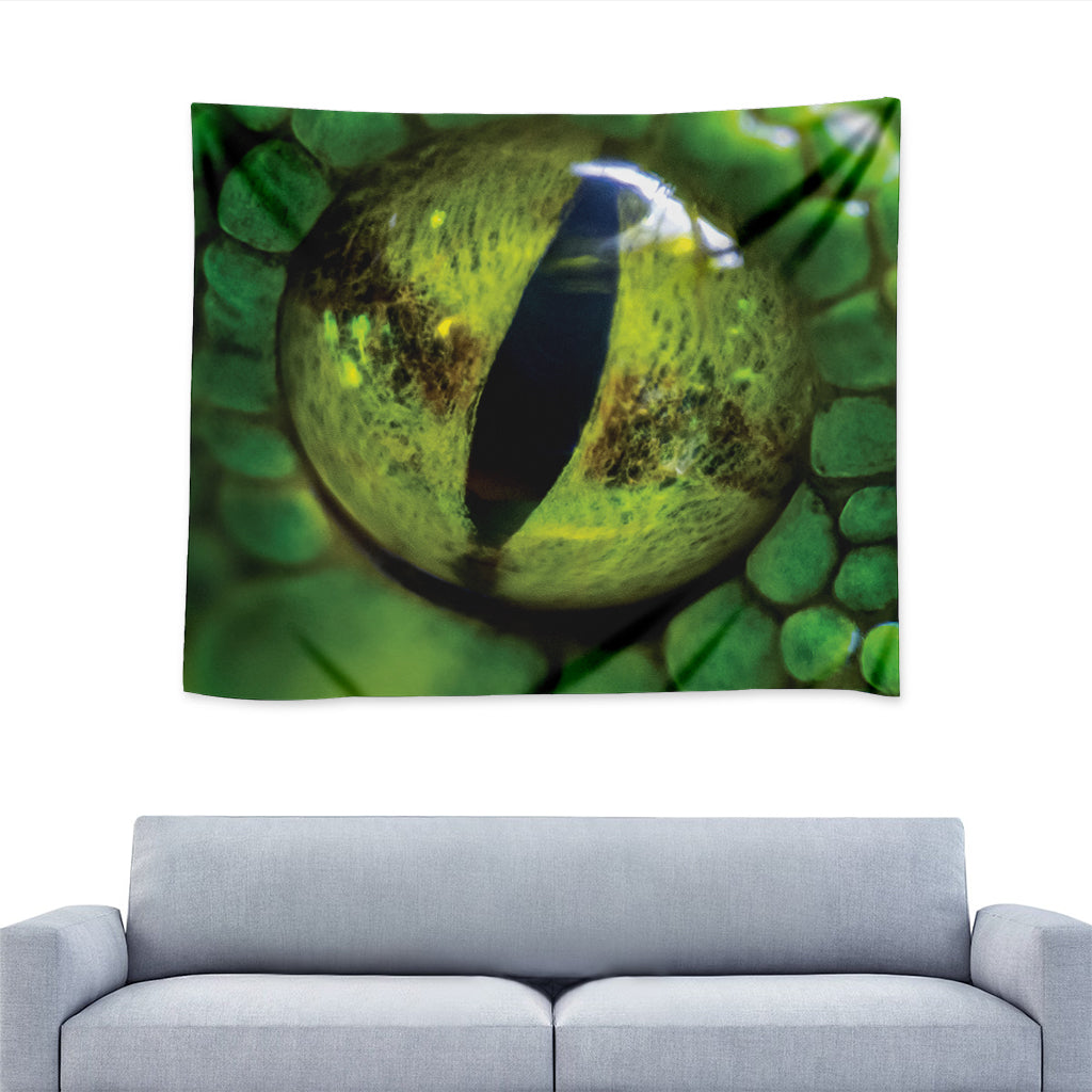 Green Snake Eye Print Tapestry