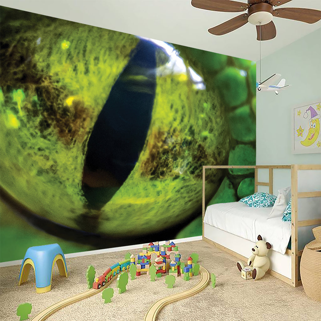 Green Snake Eye Print Wall Sticker