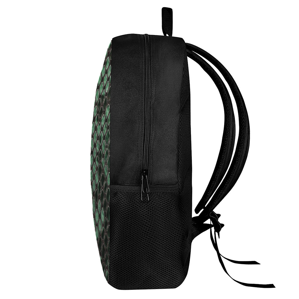 Green Snakeskin Print 17 Inch Backpack