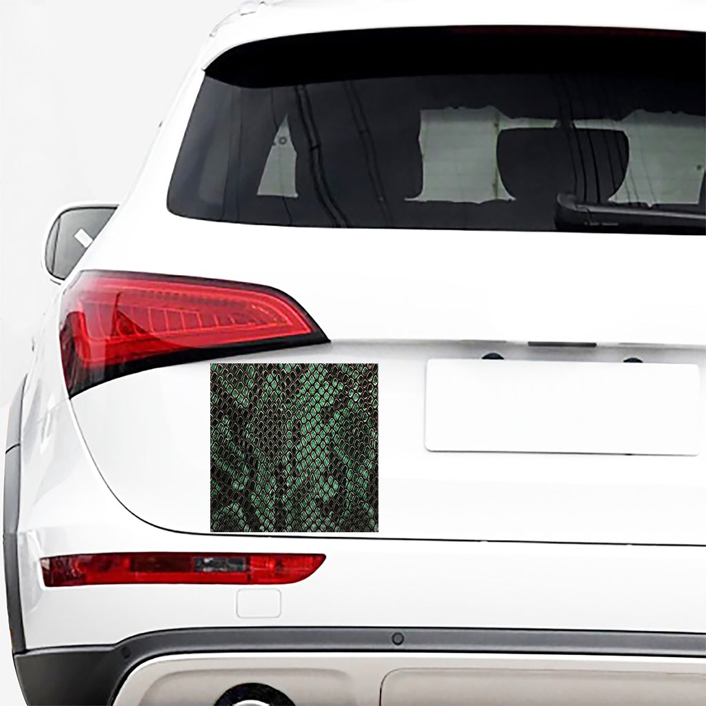Green Snakeskin Print Car Sticker