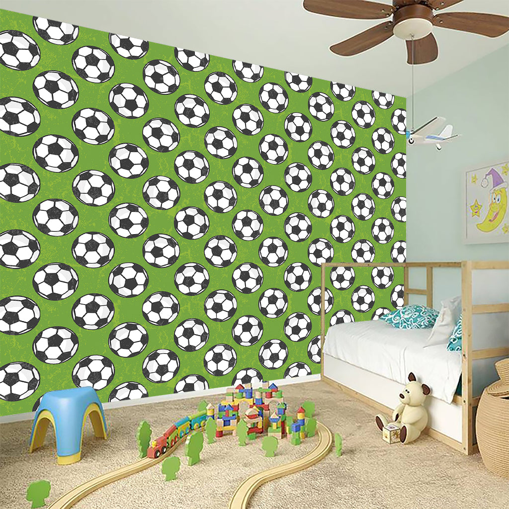 Green Soccer Ball Pattern Print Wall Sticker