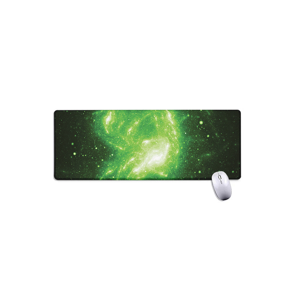 Green Sparkle Galaxy Print Extended Mouse Pad