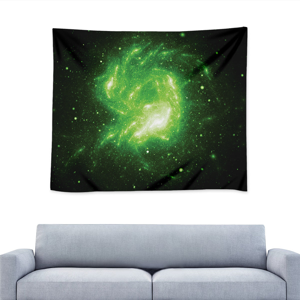 Green Sparkle Galaxy Print Tapestry