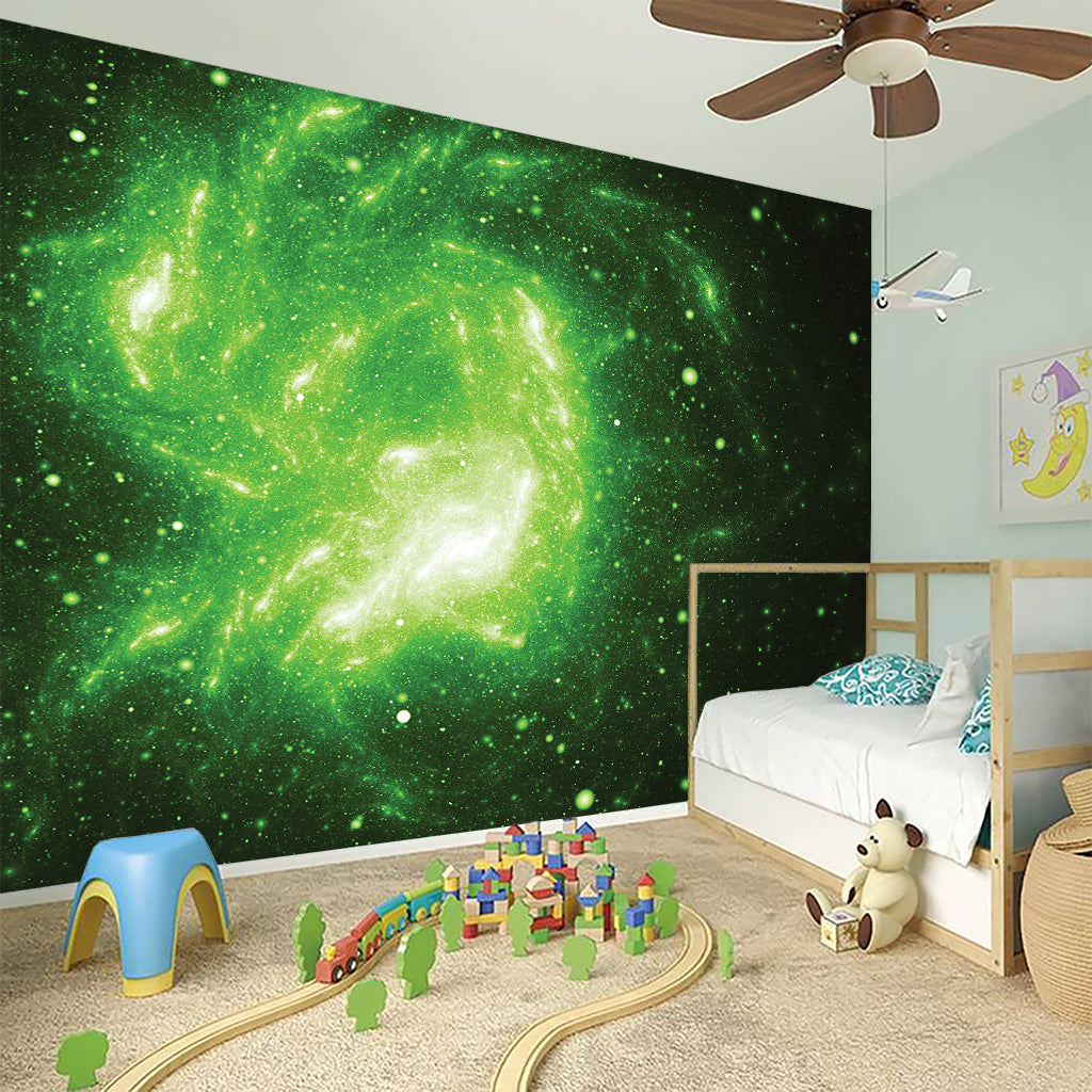 Green Sparkle Galaxy Print Wall Sticker