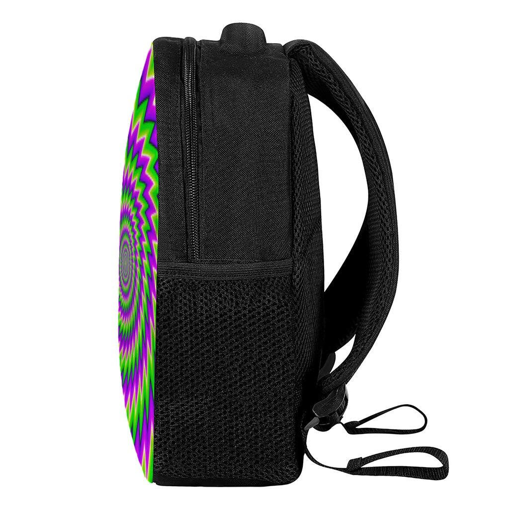 Green Spiral Moving Optical Illusion Casual Backpack