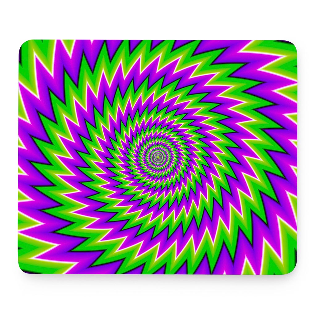 Green Spiral Moving Optical Illusion Mouse Pad