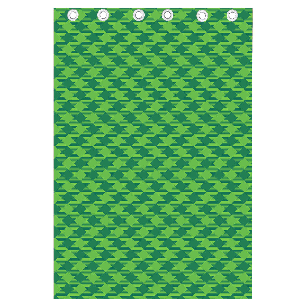 Green St. Patrick's Day Plaid Print Curtain
