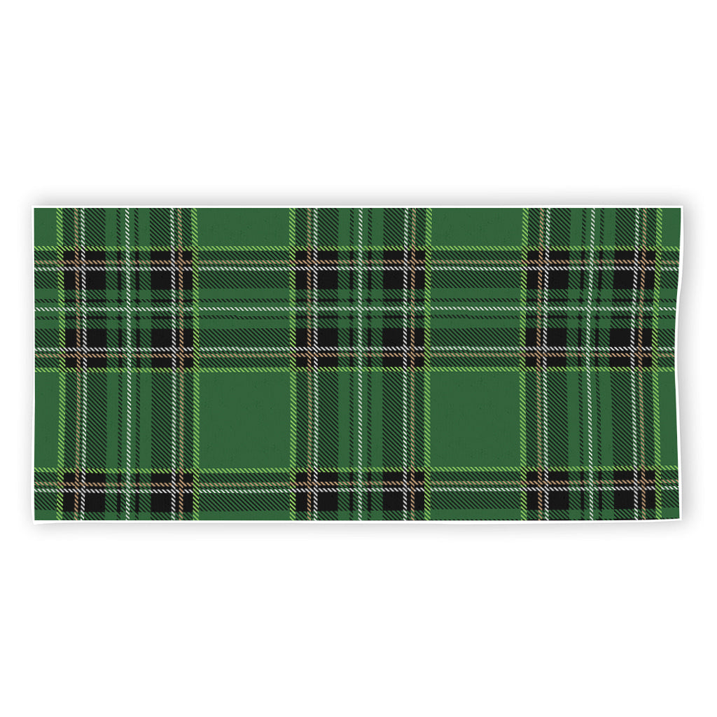 Green Stewart Tartan Pattern Print Beach Towel