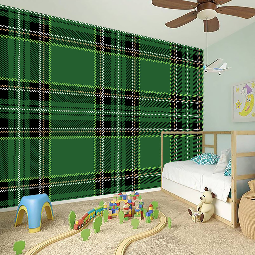 Green Stewart Tartan Pattern Print Wall Sticker