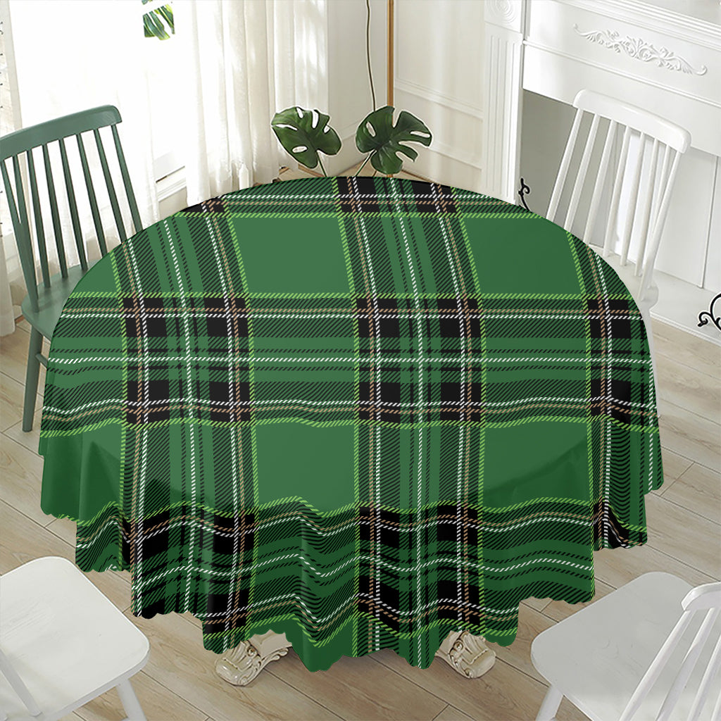 Green Stewart Tartan Pattern Print Waterproof Round Tablecloth