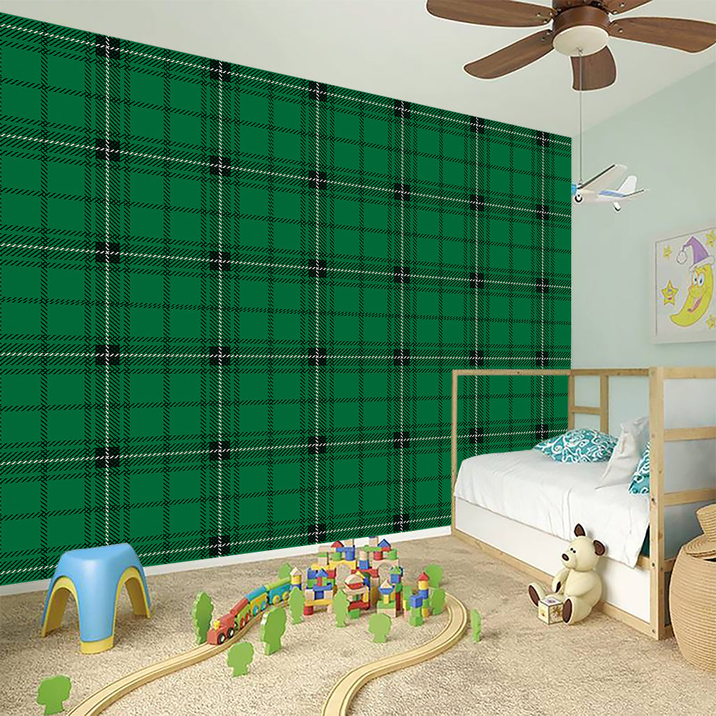 Green Stewart Tartan Print Wall Sticker