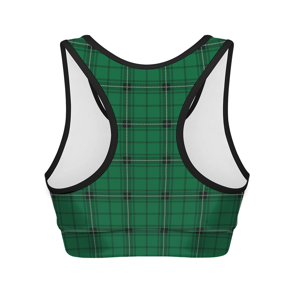 Green Stewart Tartan Print Women's Sports Bra