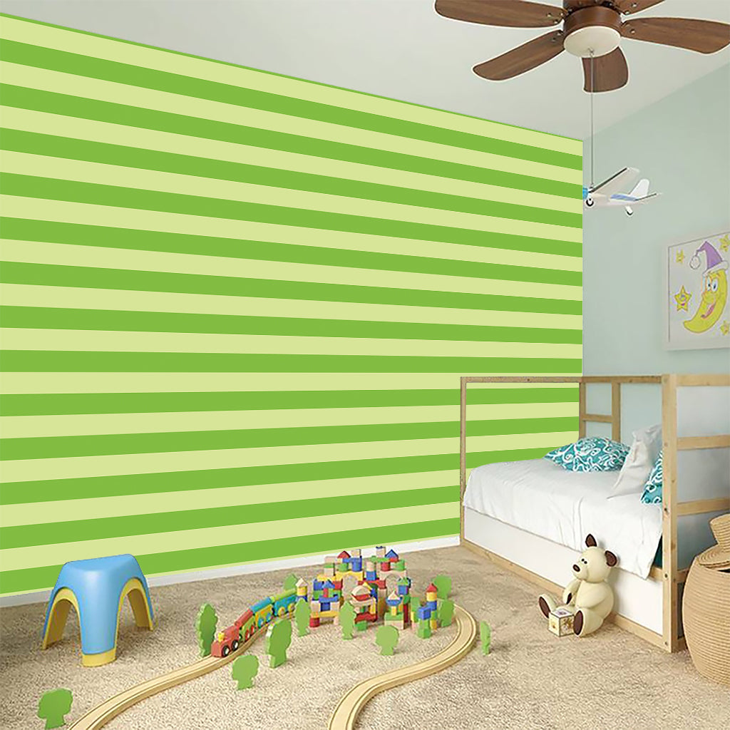 Green Striped Pattern Print Wall Sticker
