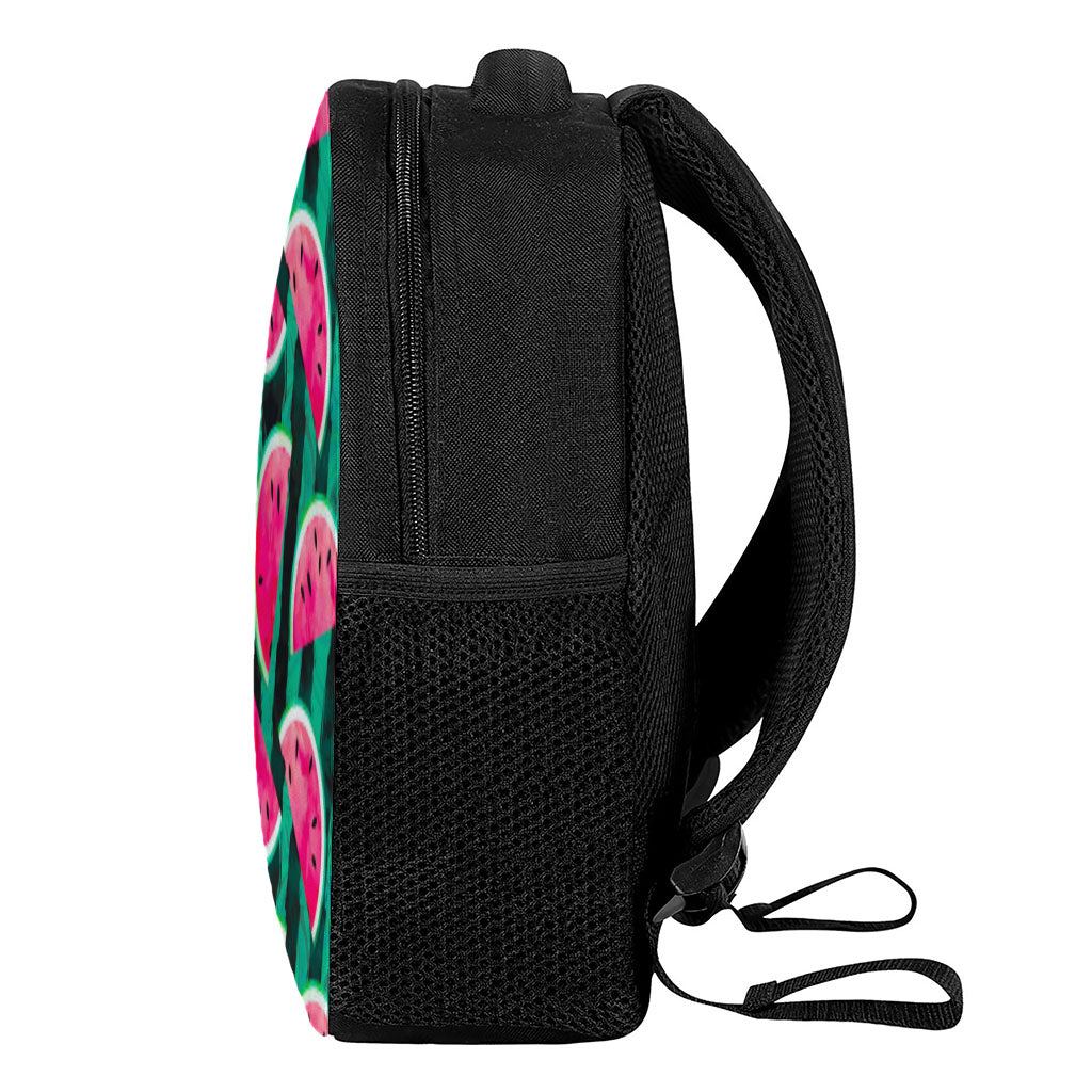 Green Striped Watermelon Pattern Print Casual Backpack