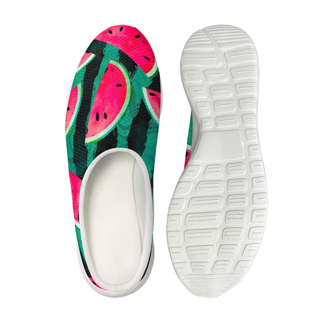 Green Striped Watermelon Pattern Print Mesh Casual Shoes
