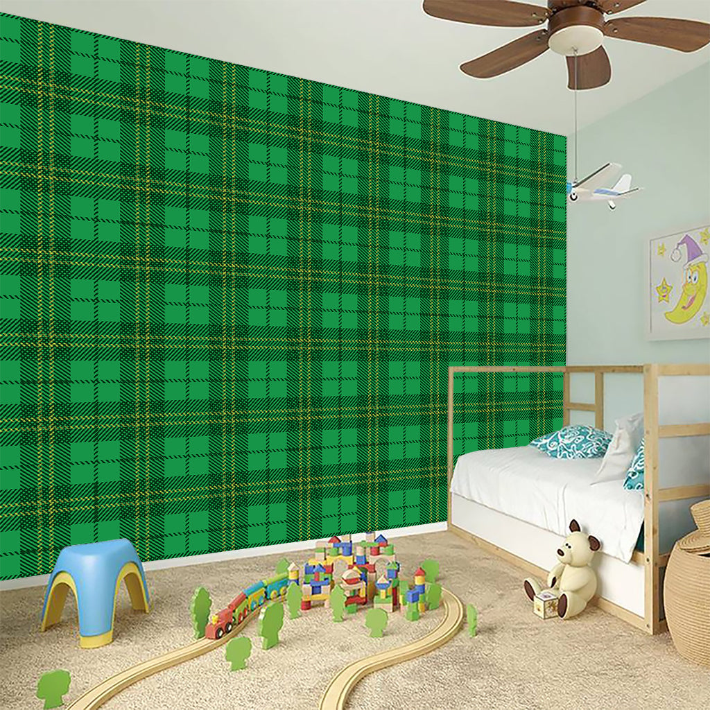 Green Tartan St. Patrick's Day Print Wall Sticker
