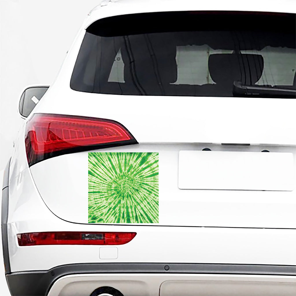 Green Tie Dye Print Car Sticker