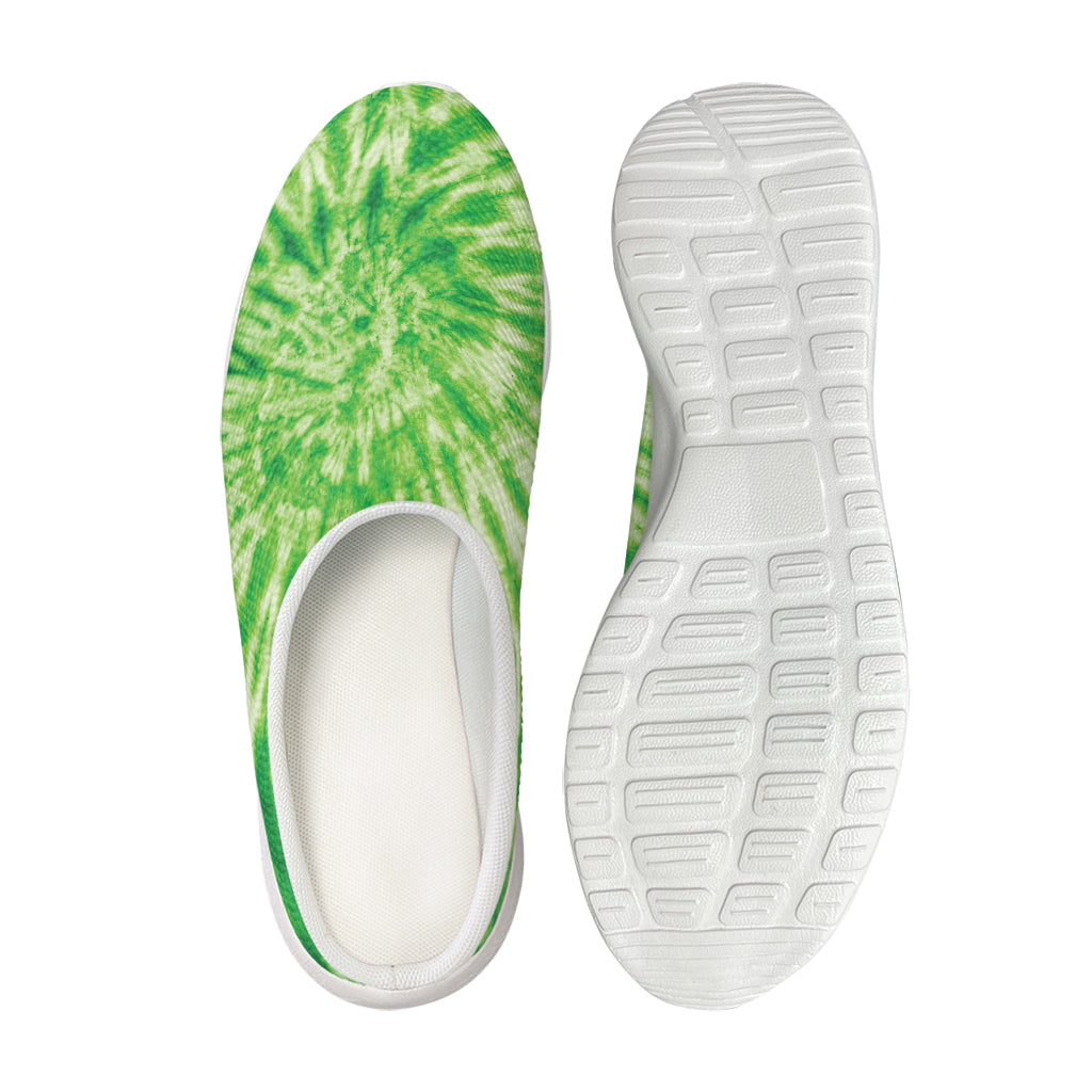 Green Tie Dye Print Mesh Casual Shoes