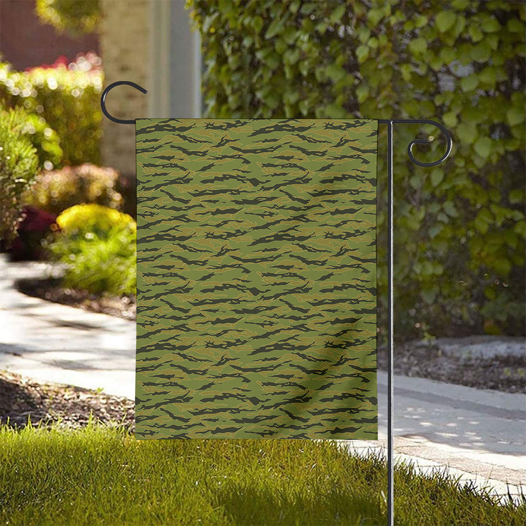Green Tiger Stripe Camo Pattern Print House Flag