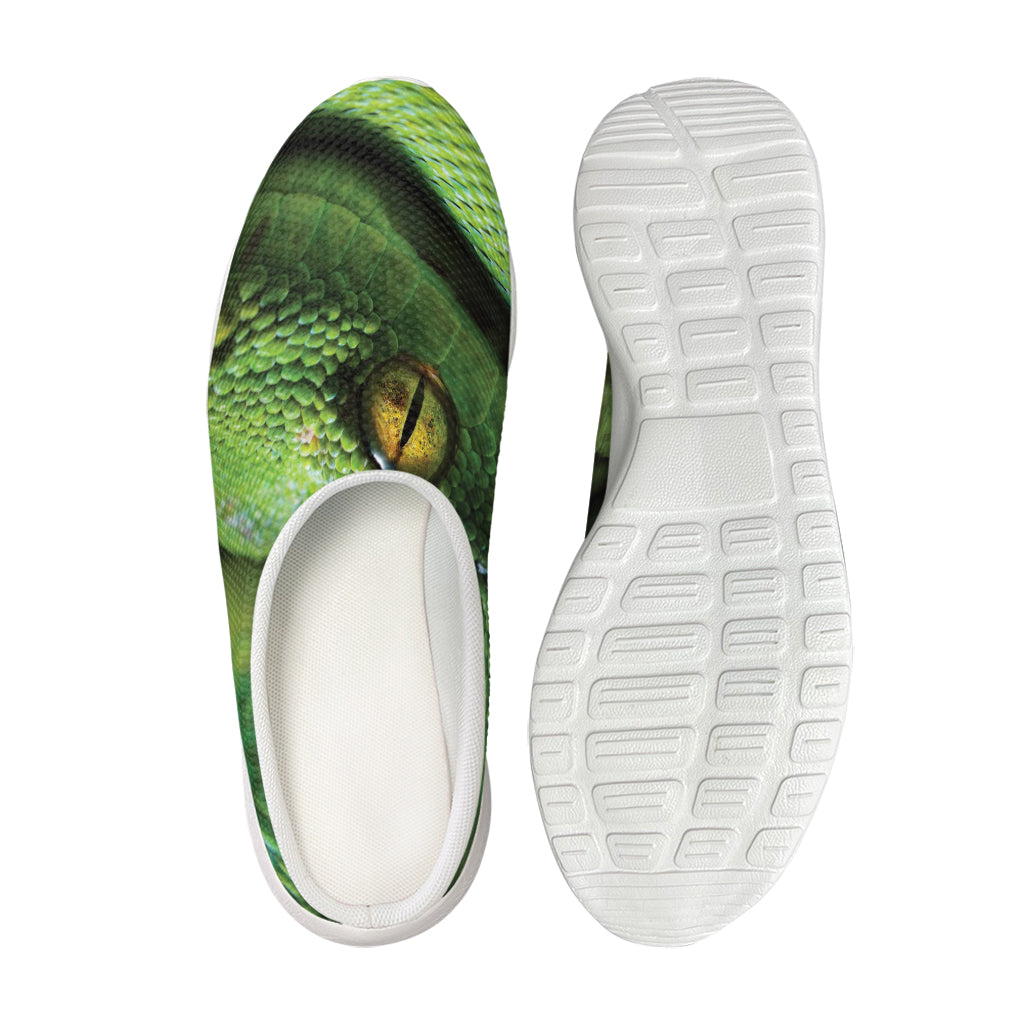 Green Tree Python Snake Print Mesh Casual Shoes