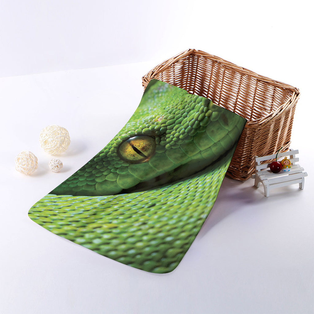 Green Tree Python Snake Print Towel