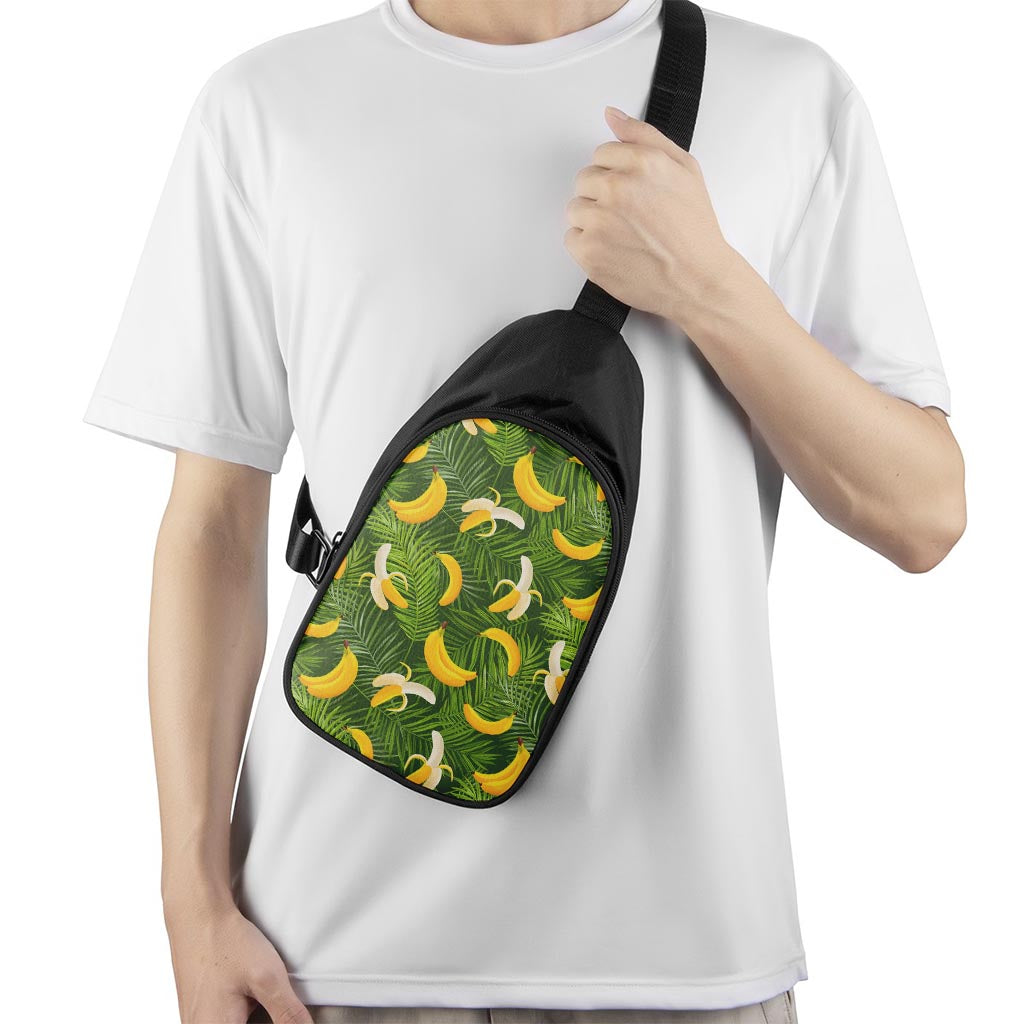 Green Tropical Banana Pattern Print Chest Bag