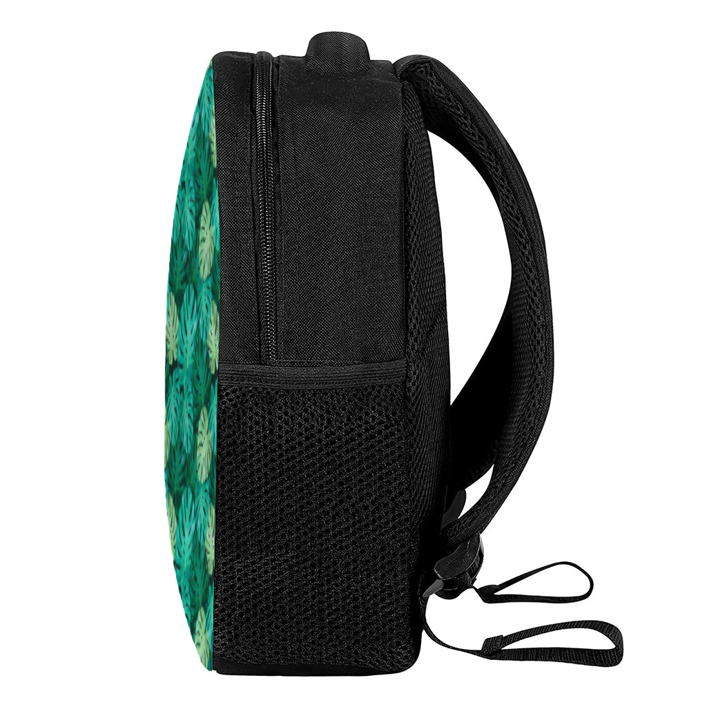 Green Tropical Monstera Pattern Print Casual Backpack