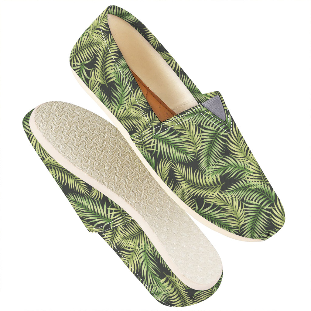 Green Tropical Palm Leaf Pattern Print Casual Shoes