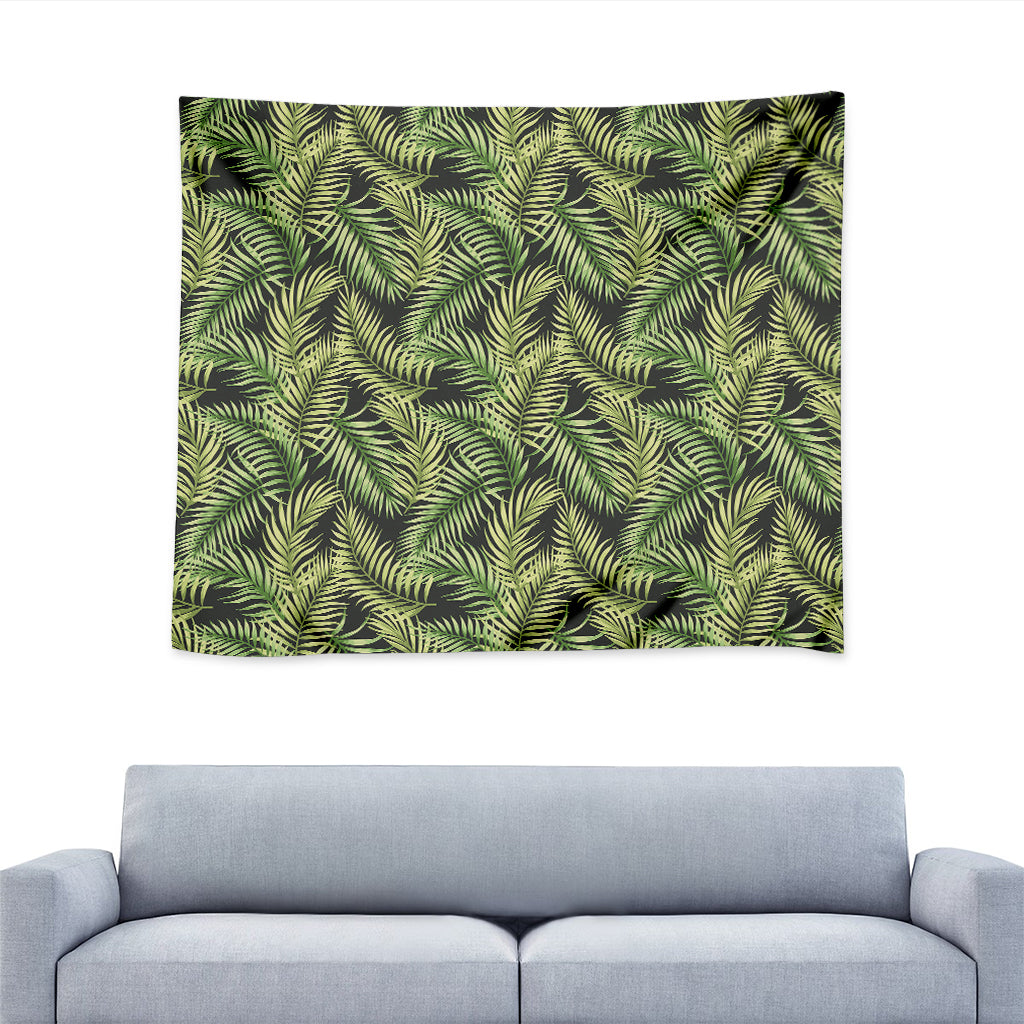 Green Tropical Palm Leaf Pattern Print Tapestry