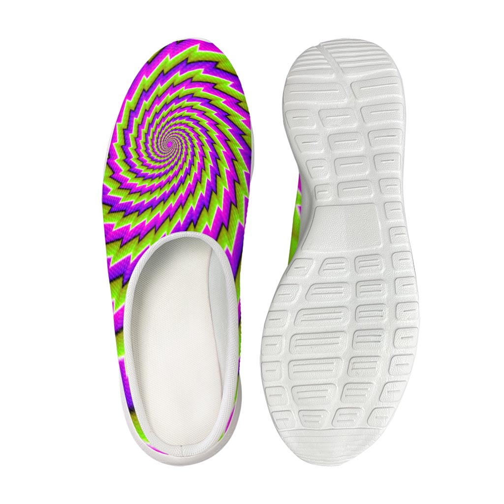 Green Twisted Moving Optical Illusion Mesh Casual Shoes