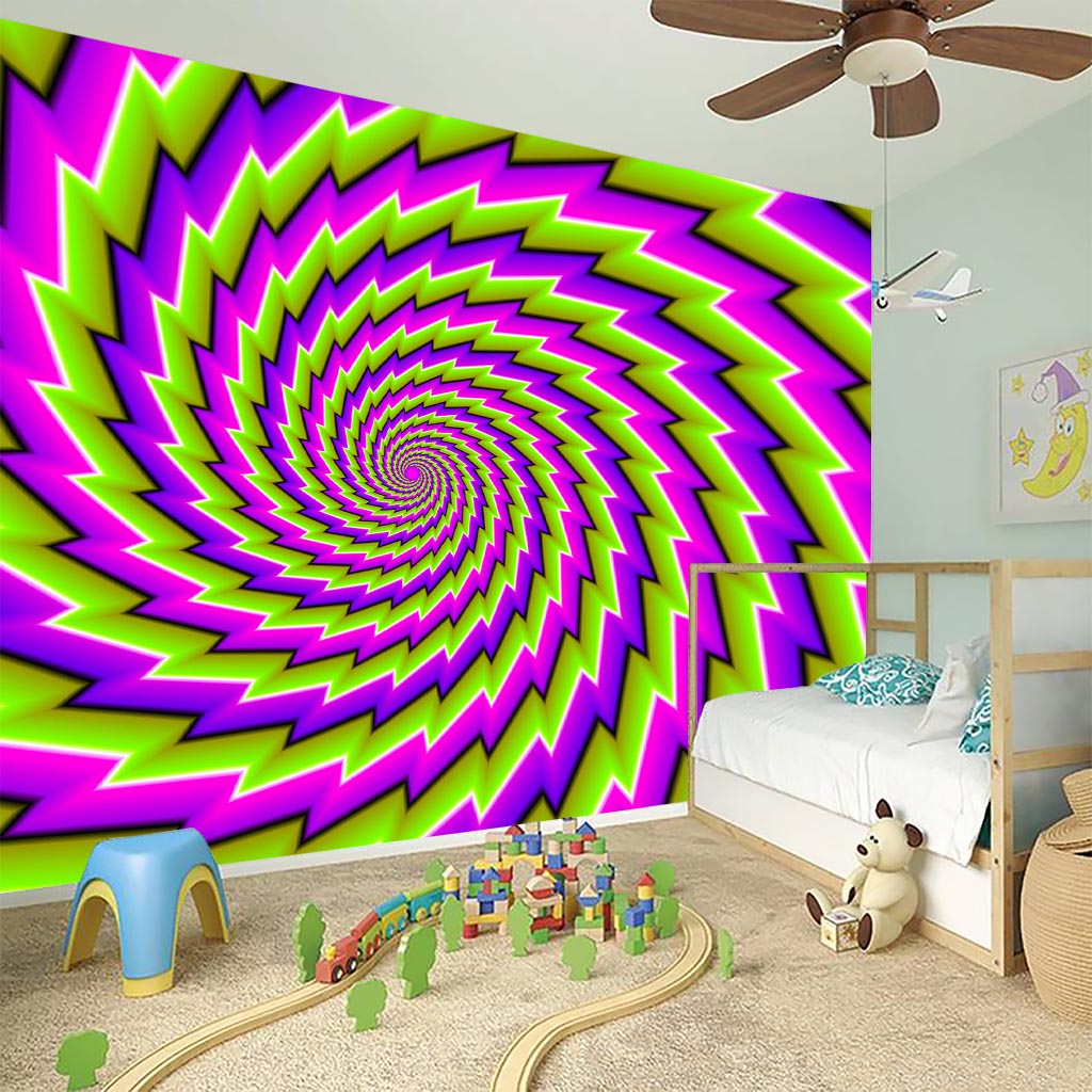 Green Twisted Moving Optical Illusion Wall Sticker