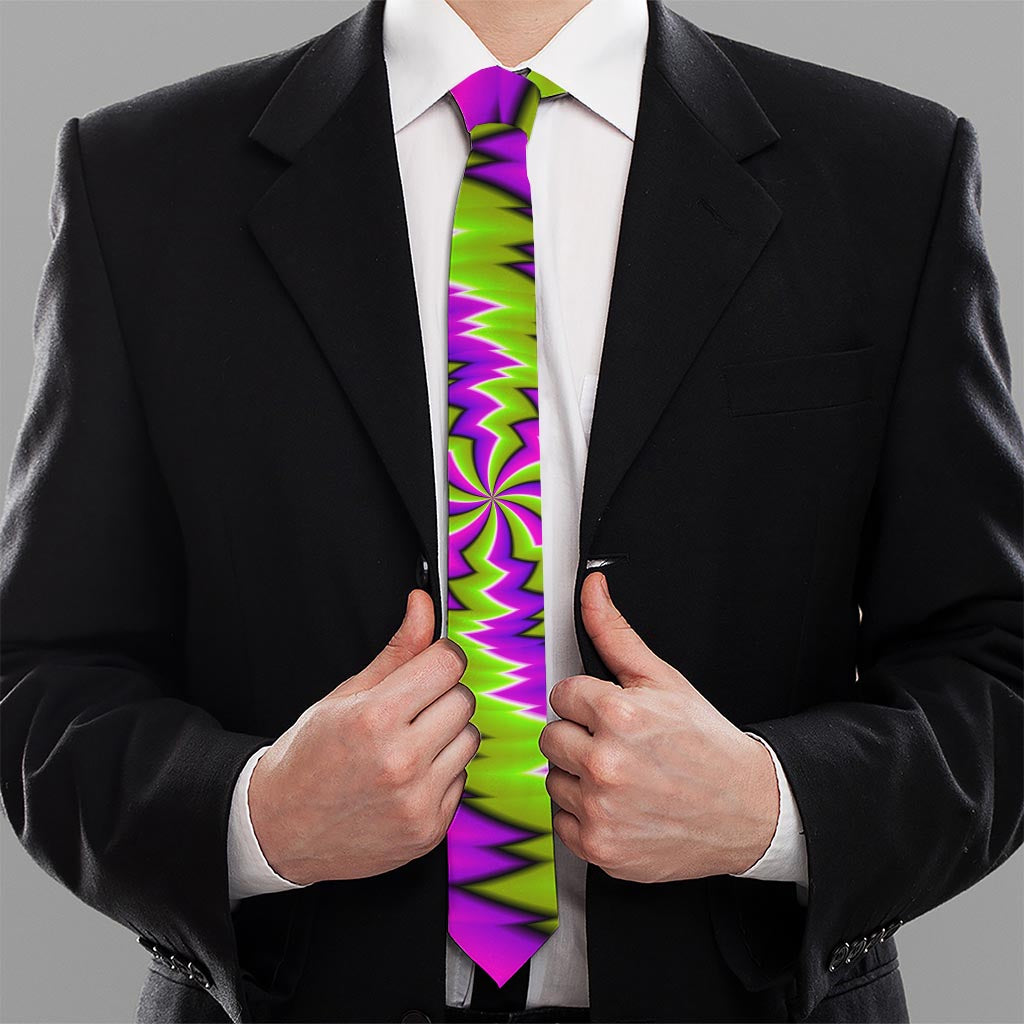 Green Vortex Moving Optical Illusion Necktie