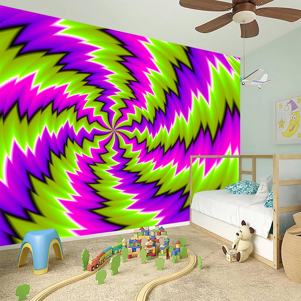 Green Vortex Moving Optical Illusion Wall Sticker