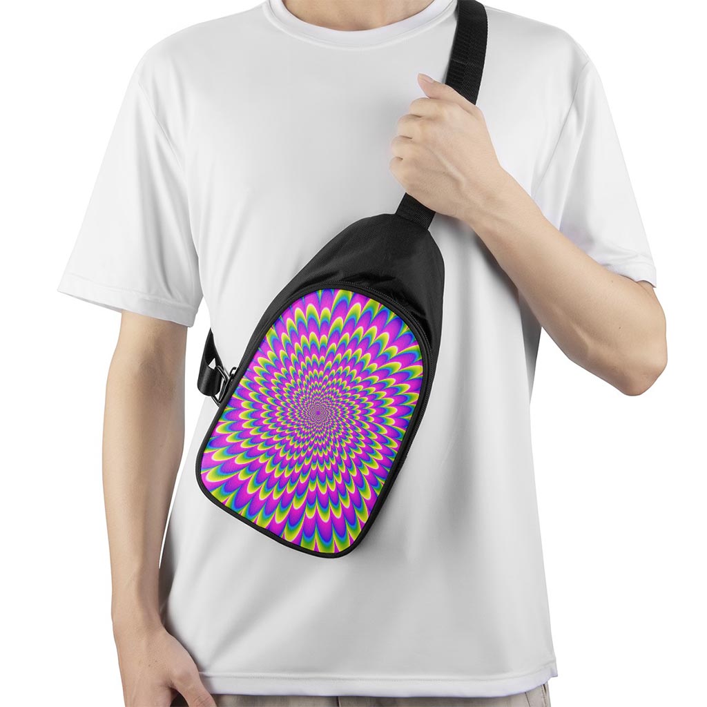 Green Wave Moving Optical Illusion Chest Bag